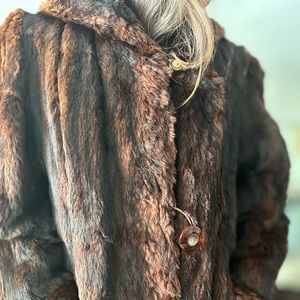 Fur coat mink vintage, mob wife aesthetic winter coat real fur. Size Medium